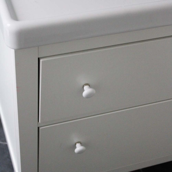 Bouton 24136 - Blanc/Chrome