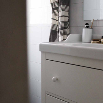Bouton 24136 - Blanc/Chrome