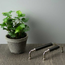 Poignée Brohult M - 128mm - Nickelé/Blanc