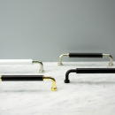 Poignée Brohult M - 128mm - Laiton Poli/Noir