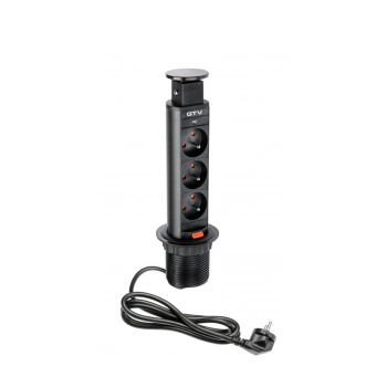 Colonne Électrique 60mm 3pcs 230V Prise EU – Noir