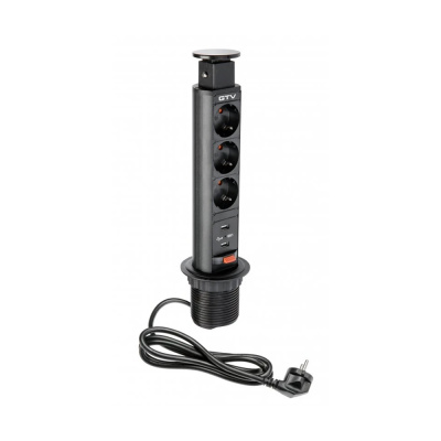 Colonne Électrique 60mm 3pcs 230V Prise 2pcs USB – Noir dans le groupe Outlet chez Beslag Online (42304)