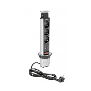 Colonne Électrique 60mm 3pcs 230V Prise 2pcs USB – Argent