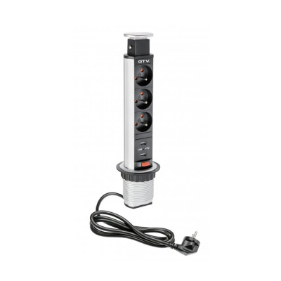 Colonne Électrique 60mm 3pcs 230V Prise 2pcs USB – Argent dans le groupe Outlet chez Beslag Online (42305)