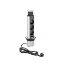 Colonne Électrique 60mm 3pcs 230V Prise EU – Argent