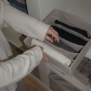 Boîte de rangement à 6 compartiments - Beige