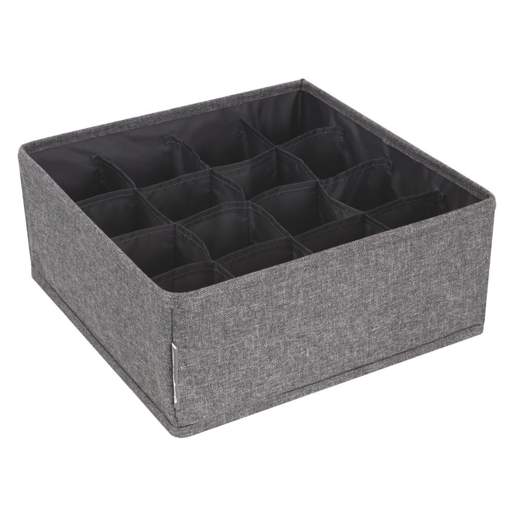 Boîte de rangement à 16 compartiments - Gris