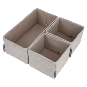 Boîte de rangement 3-set - Beige