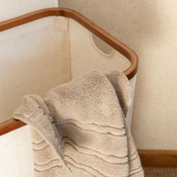 Panier à linge avec couvercle - Sable