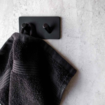 Patère Porte-serviettes Base 200 2-patère - Noir Mat