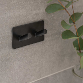 Patère Porte-serviettes Base 200 2-patère - Noir Mat