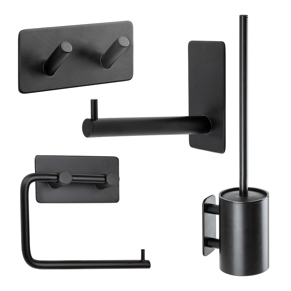 Kit de salle de bain Base 200 en noir mat de Beslag Design