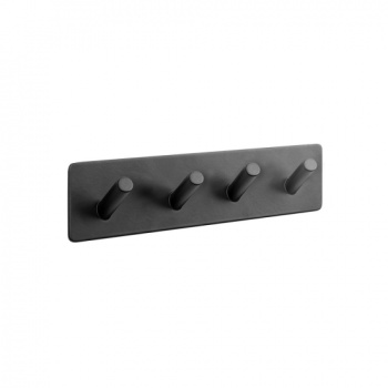 Patère Porte-serviette Base 200 4-patère - Noir Mat