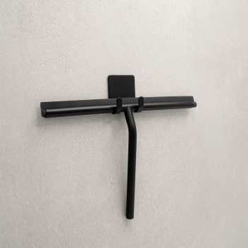 Raclette De Douche Avec Support Base - Noir Mat