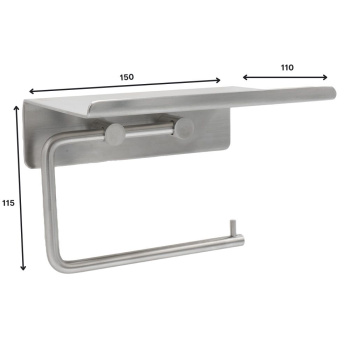 Porte Papier Toilette Avec ÉtagèreBase - Acier Inoxydable Brossé