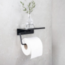 Porte Papier Toilette Avec Étagère - Noir Mat