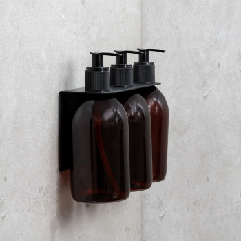 Base Support Pompe Á Savon Douche - Noir Mat