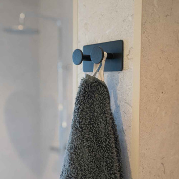 Patère Porte-serviette Base 210 2-patère - Noir Mat