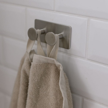 Patère Porte-serviette Base 210 2-patère - Fini Acier Inoxydable Brossé