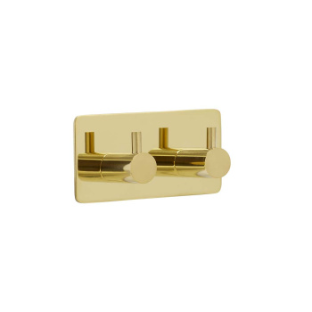 Patère Porte-serviettes Base 220 2-patère - Laiton Poli