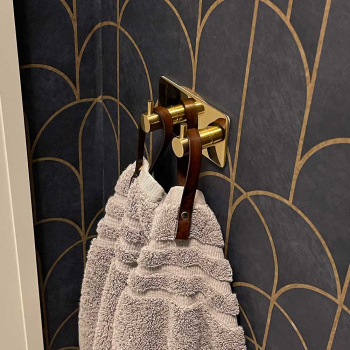 Patère Porte-serviettes Base 220 2-patère - Laiton Poli