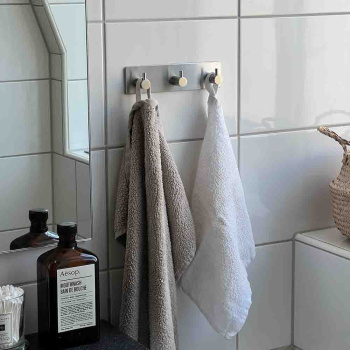 Patère Porte-serviette Base 220 3-patère - Fini Acier Inoxydable Brossé