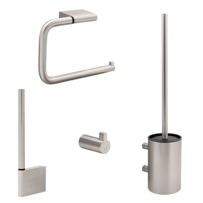 Kit de Salle de Bain Flow - Nickel Brossé dans le groupe Accessoires salle de bain / Afficher tous les accessoires bain / Set de salle de bain chez Beslag Online (620036-K)