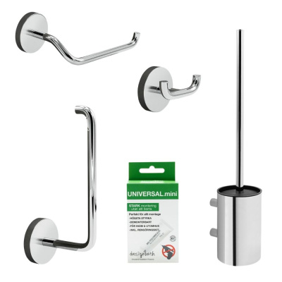 Kit de Salle de Bain Calm - Chrome Poli dans le groupe Accessoires salle de bain / Afficher tous les accessoires bain / Set de salle de bain chez Beslag Online (620080-K)
