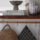 Barre De Cuisine Murale Aveny - 600mm - Complet - Chêne/Inox Brossé