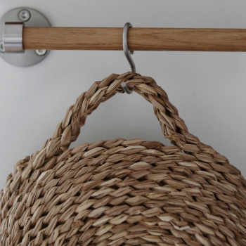 Barre De Cuisine Murale Aveny - 600mm - Complet - Chêne/Inox Brossé