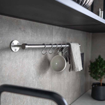 Barre De Cuisine Murale Aveny - 600mm - Complet - Inox Brossé