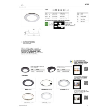 Spot LED Atom D-M - Aspect inoxydable