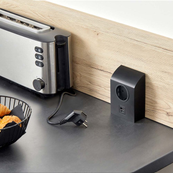 Prise De Courant Mini Born - Noir Mat