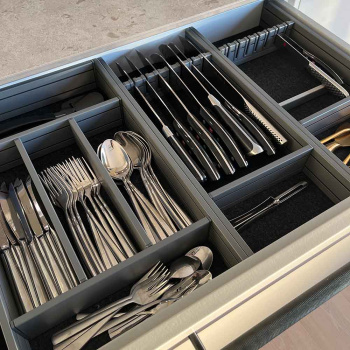 Range Couvert Tiroir Flex Basic - Gris Foncé