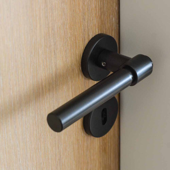 Poignée De Porte Helix 200 Plaine - Noir