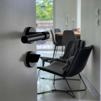 Poignée De Porte Helix 200 Plaine - Noir