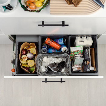 Poubelle De Tri Sélectif - Cube Compact Eco - Gris Foncé