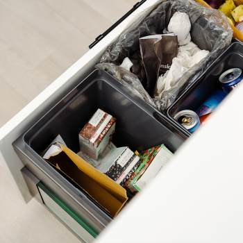 Poubelle De Tri Sélectif - Cube Compact Eco - Gris Foncé