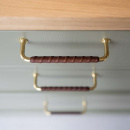 Poignée 1353 - Laiton Poli/Cuir Marron