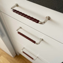 Poignée 1353 - Nickelé/Cuir Marron