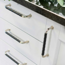 Poignée 1353 - Nickelé/Cuir Noir