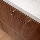 Poignée 1353 - Nickelée/Enveloppée de Cuir Brun