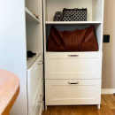 Poignée 1353 - Nickelée/Enveloppée de Cuir Brun