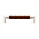 Poignée Norma 12 - Aspect Inoxydable/Cuir Marron