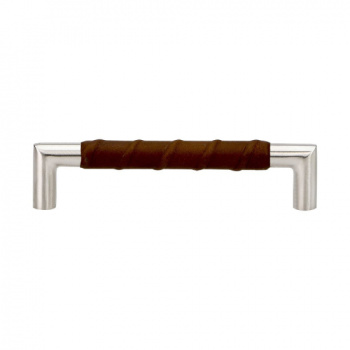 Poignée Norma 12 - Aspect Inoxydable/Cuir Marron