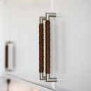 Poignée Norma 12 - Aspect Inoxydable/Cuir Marron