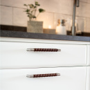 Poignée Norma 12 - Aspect Inoxydable/Cuir Marron