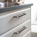 Poignée Norma 12 - Aspect Inoxydable/Cuir Marron