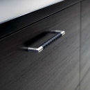 Poignée Norma 12 - Aspect Inoxydable/Cuir Noir