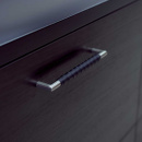 Poignée Norma 12 - Aspect Inoxydable/Cuir Noir